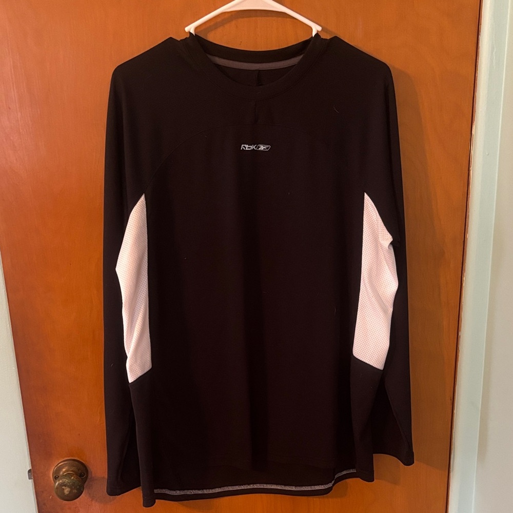 Reebok Black and White Long Sleeve Kids Tee